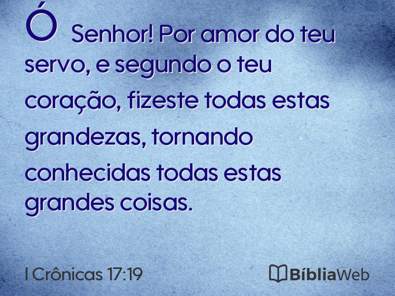 I Crônicas 17:19 em imagem para compartilhar