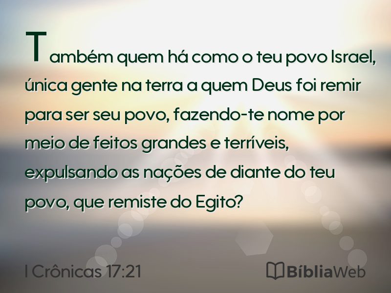 I Crônicas 17:21 em imagem para compartilhar