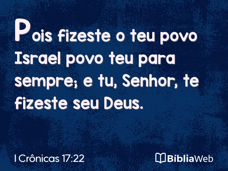 I Crônicas 17:22 em imagem para compartilhar