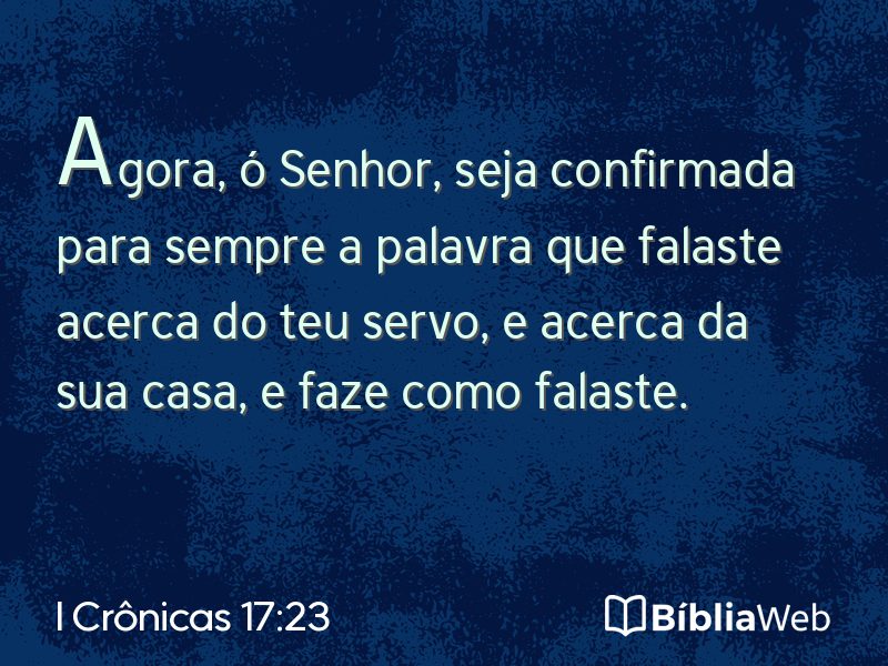 I Crônicas 17:23 em imagem para compartilhar