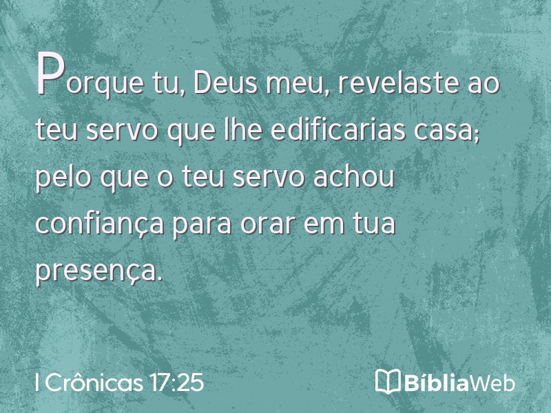 I Crônicas 17:25 em imagem para compartilhar