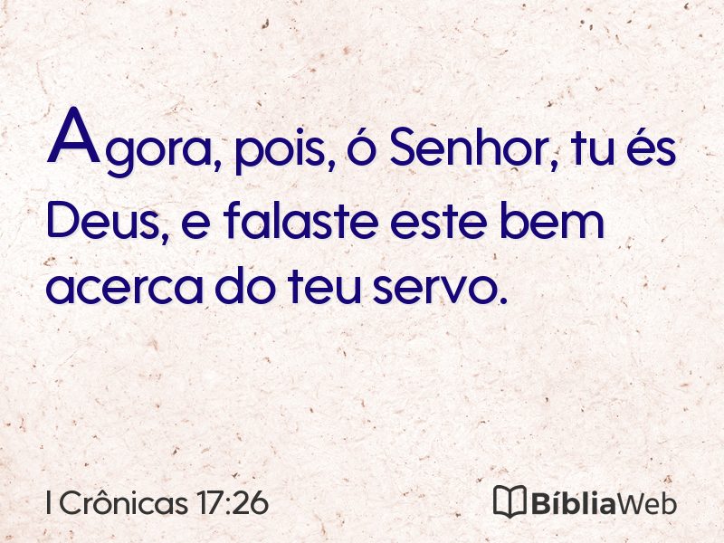 I Crônicas 17:26 em imagem para compartilhar