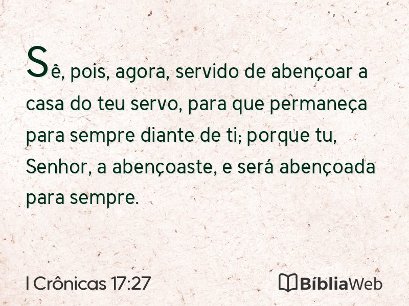 I Crônicas 17:27 em imagem para compartilhar