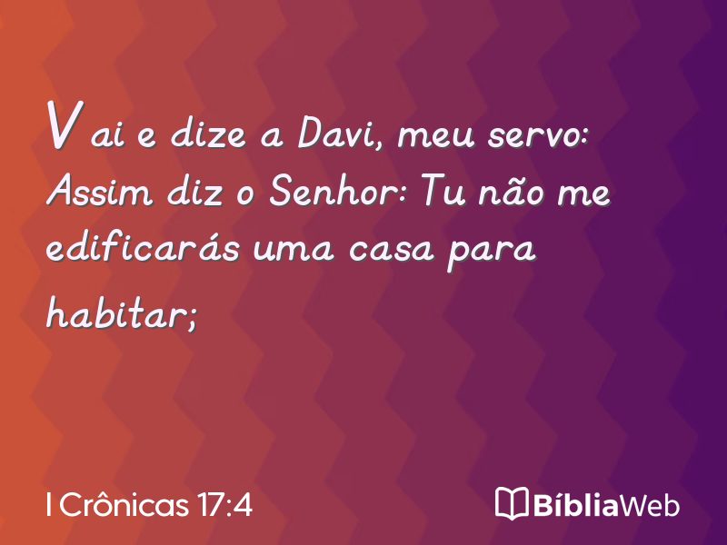 I Crônicas 17:4 em imagem para compartilhar