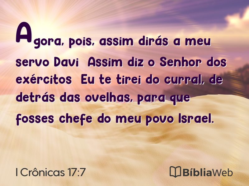 I Crônicas 17:7 em imagem para compartilhar