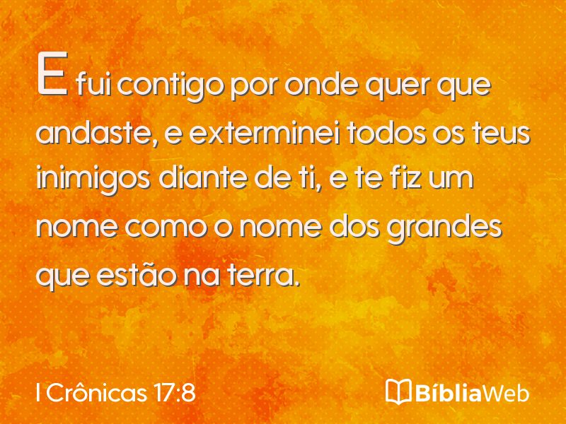 I Crônicas 17:8 em imagem para compartilhar