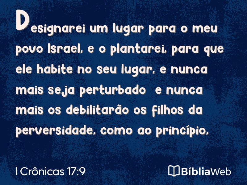 I Crônicas 17:9 em imagem para compartilhar