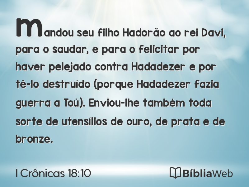 I Crônicas 18:10 em imagem para compartilhar