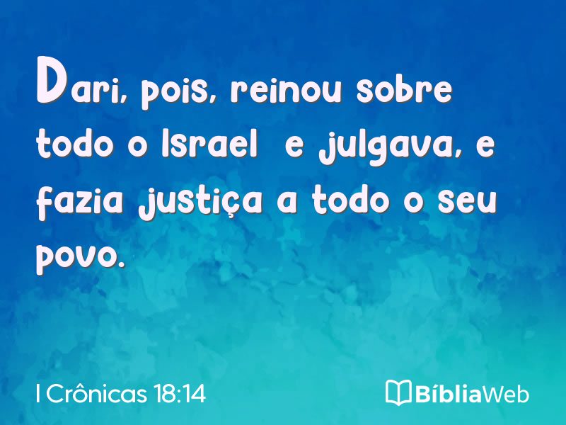 I Crônicas 18:14 em imagem para compartilhar