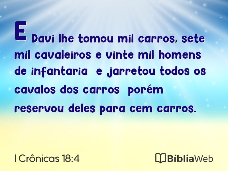 I Crônicas 18:4 em imagem para compartilhar