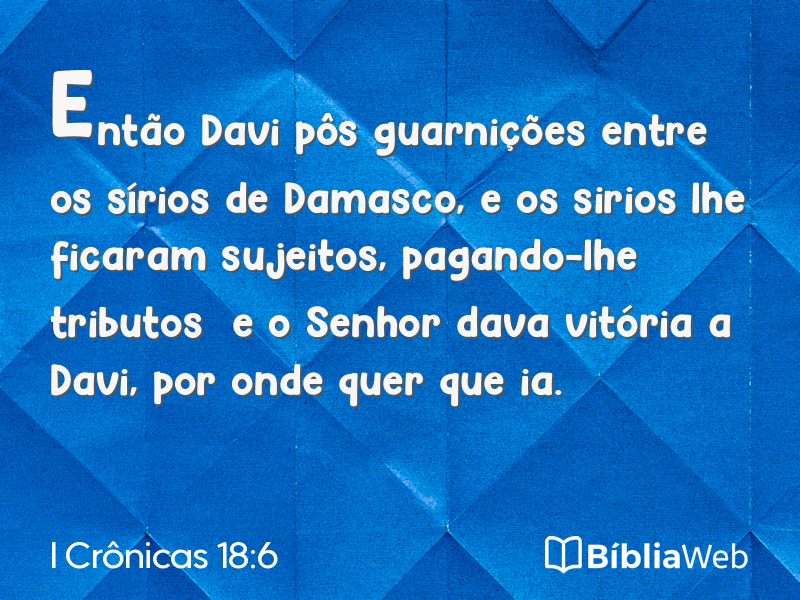 I Crônicas 18:6 em imagem para compartilhar