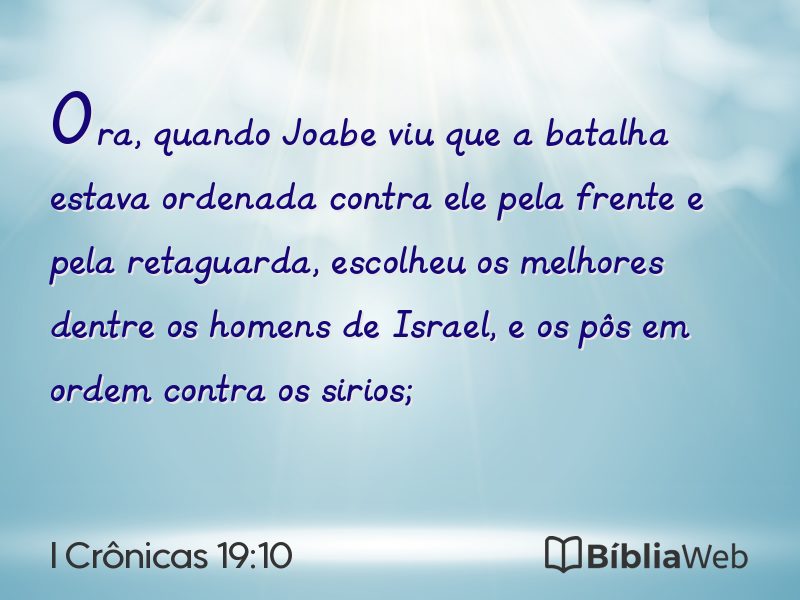 I Crônicas 19:10 em imagem para compartilhar