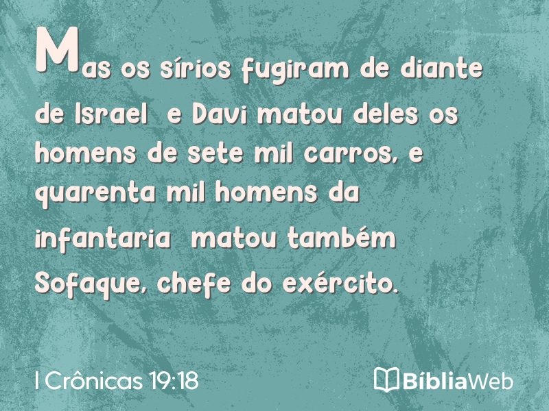 I Crônicas 19:18 em imagem para compartilhar