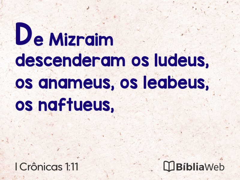 I Crônicas 1:11 em imagem para compartilhar