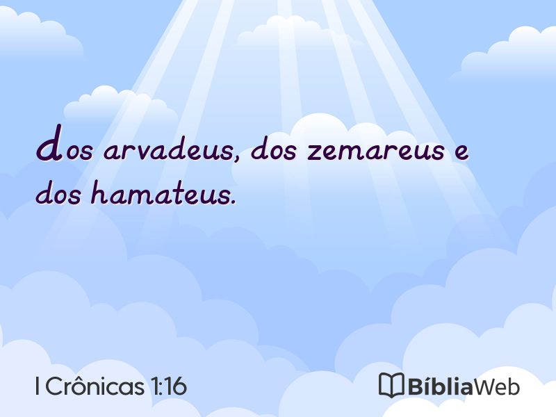 I Crônicas 1:16 em imagem para compartilhar