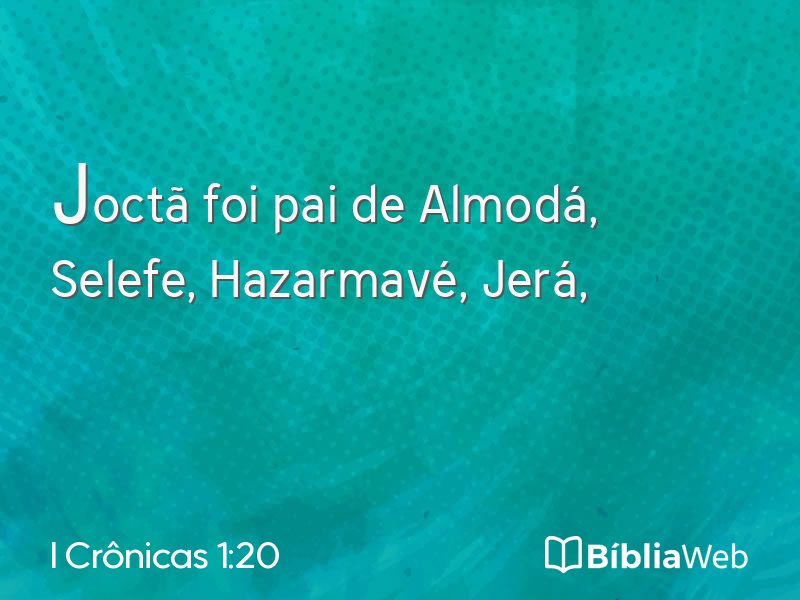 I Crônicas 1:20 em imagem para compartilhar