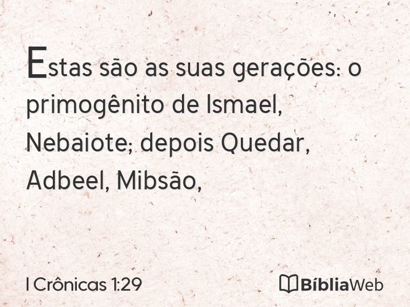 I Crônicas 1:29 em imagem para compartilhar