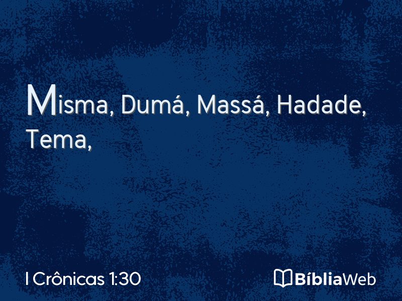 I Crônicas 1:30 em imagem para compartilhar