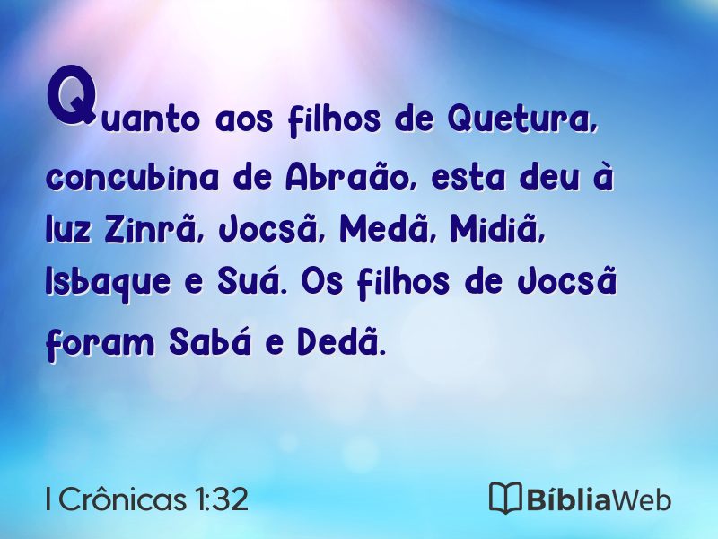 I Crônicas 1:32 em imagem para compartilhar