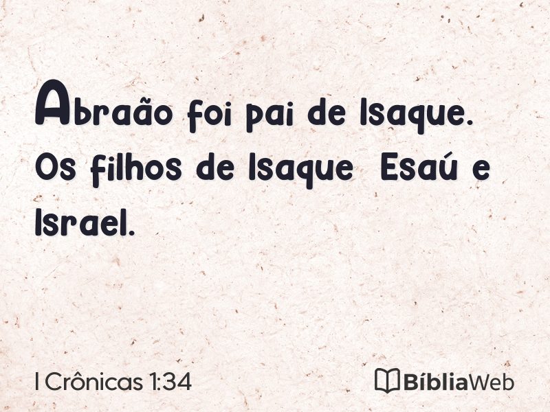 I Crônicas 1:34 em imagem para compartilhar