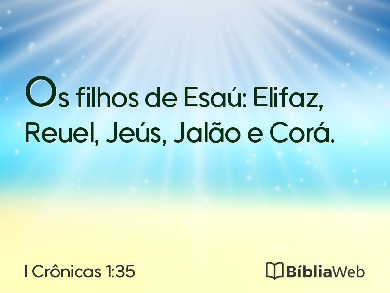 I Crônicas 1:35 em imagem para compartilhar