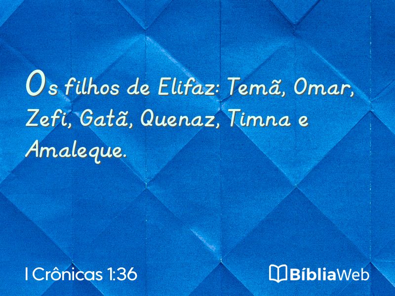 I Crônicas 1:36 em imagem para compartilhar