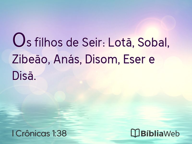 I Crônicas 1:38 em imagem para compartilhar