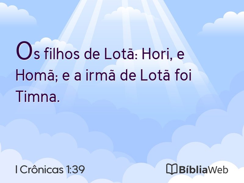 I Crônicas 1:39 em imagem para compartilhar