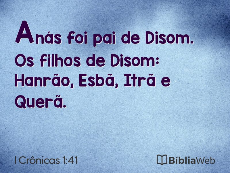 I Crônicas 1:41 em imagem para compartilhar