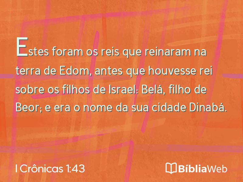 I Crônicas 1:43 em imagem para compartilhar