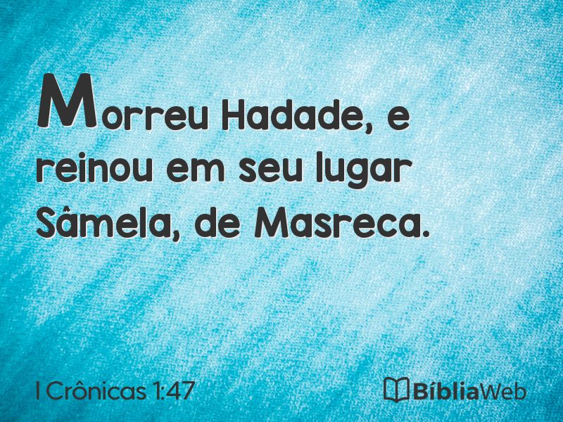 I Crônicas 1:47 em imagem para compartilhar