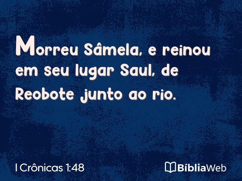 I Crônicas 1:48 em imagem para compartilhar