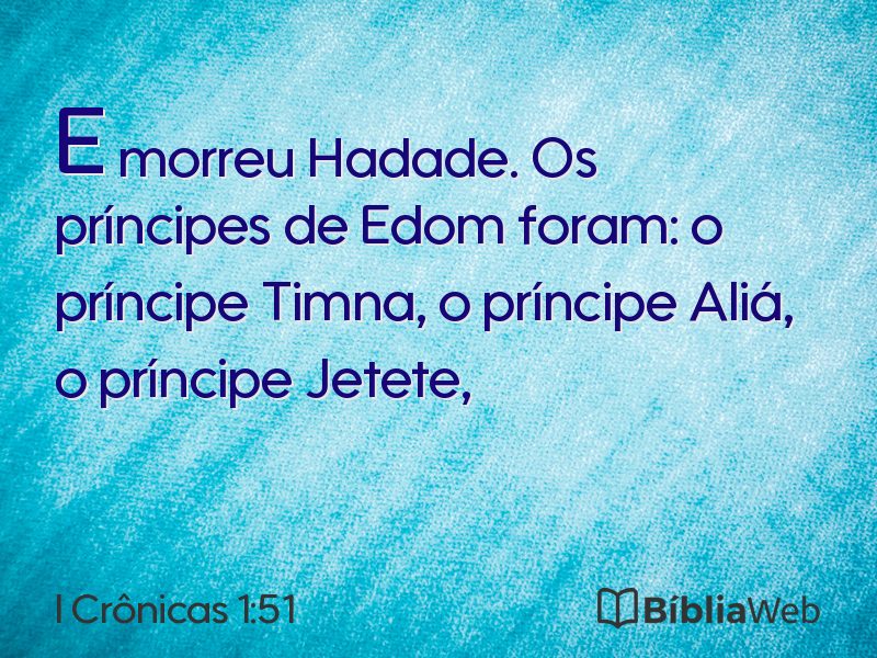 I Crônicas 1:51 em imagem para compartilhar