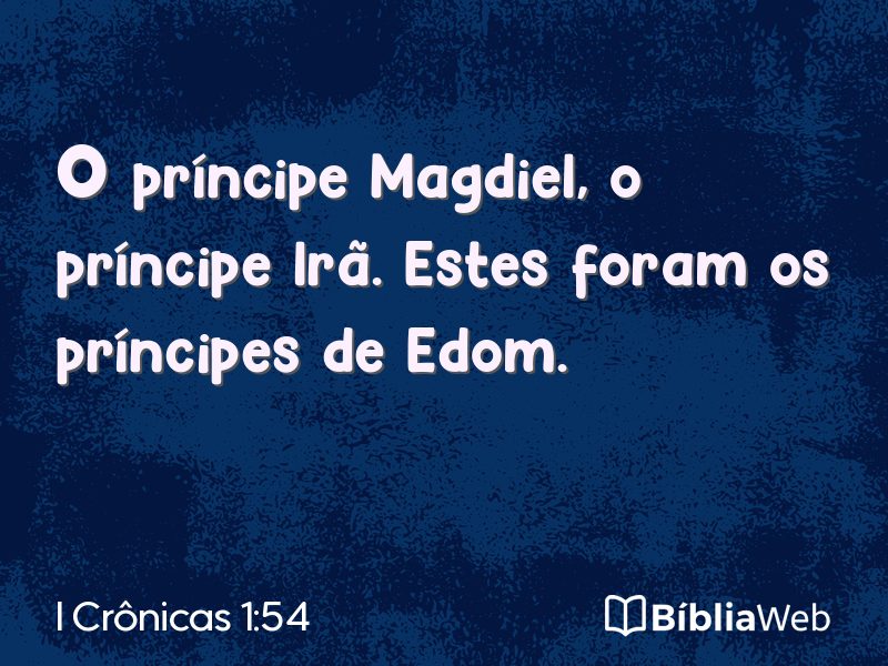 I Crônicas 1:54 em imagem para compartilhar