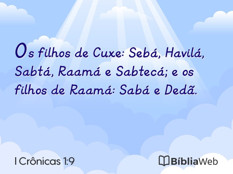 I Crônicas 1:9 em imagem para compartilhar