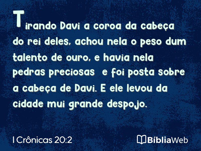I Crônicas 20:2 em imagem para compartilhar
