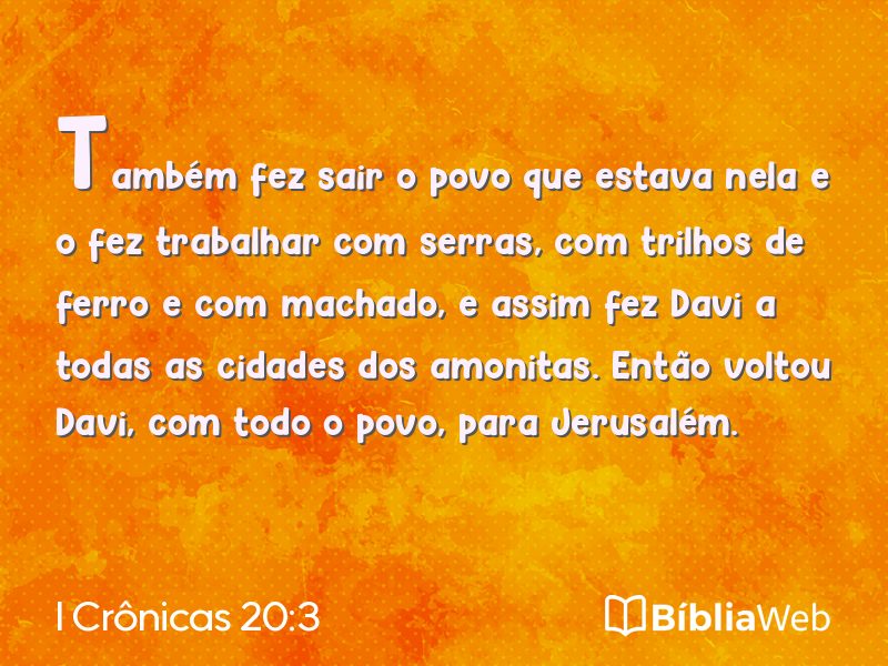I Crônicas 20:3 em imagem para compartilhar