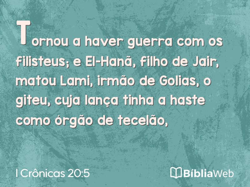 I Crônicas 20:5 em imagem para compartilhar