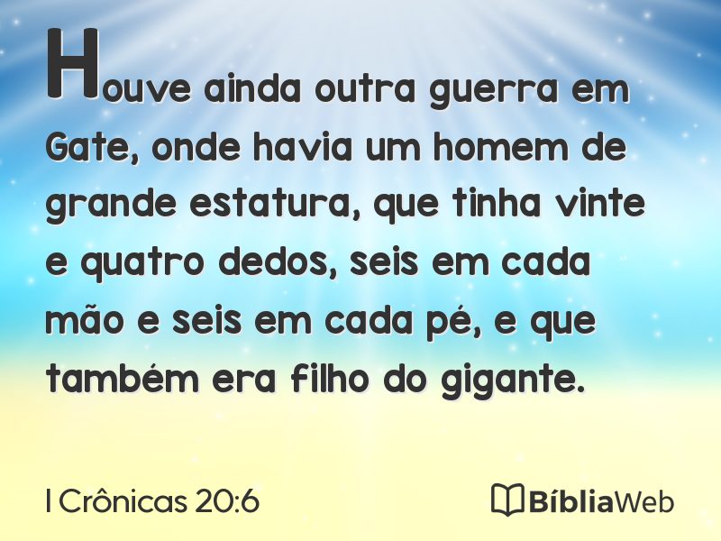 I Crônicas 20:6 em imagem para compartilhar