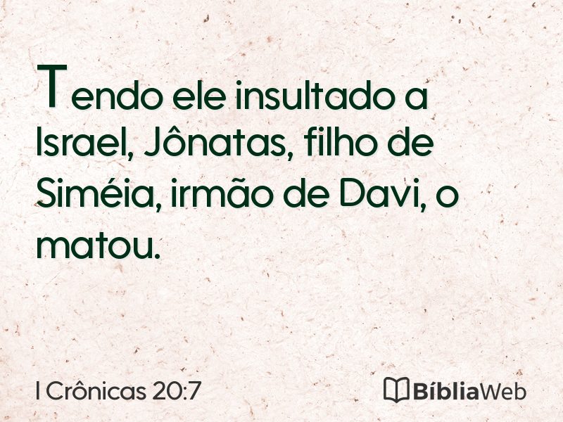I Crônicas 20:7 em imagem para compartilhar
