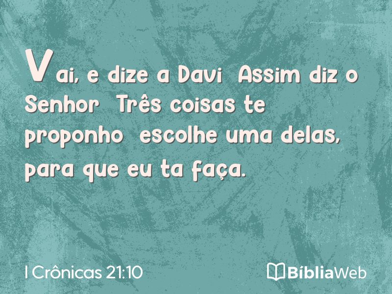 I Crônicas 21:10 em imagem para compartilhar