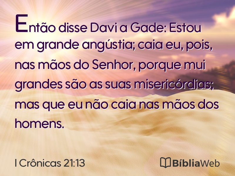 I Crônicas 21:13 em imagem para compartilhar
