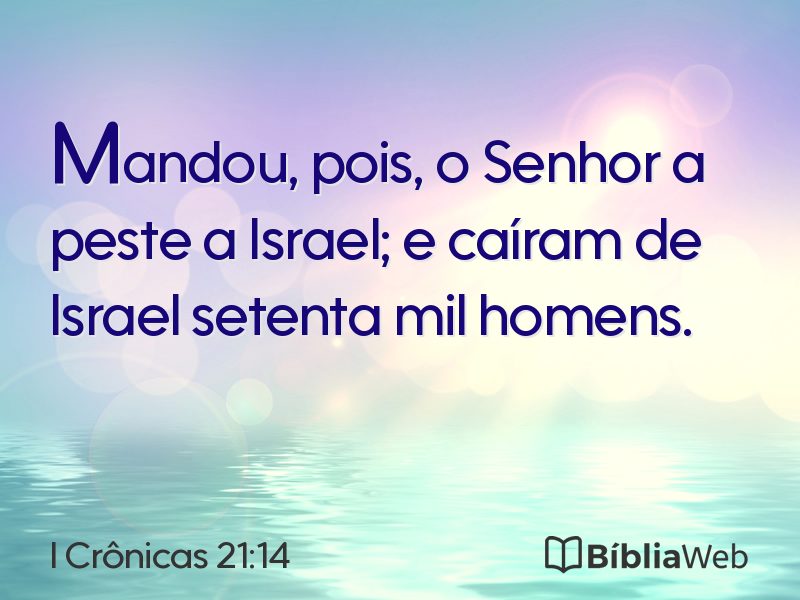 I Crônicas 21:14 em imagem para compartilhar