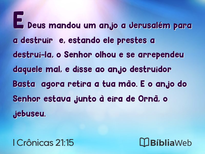 I Crônicas 21:15 em imagem para compartilhar