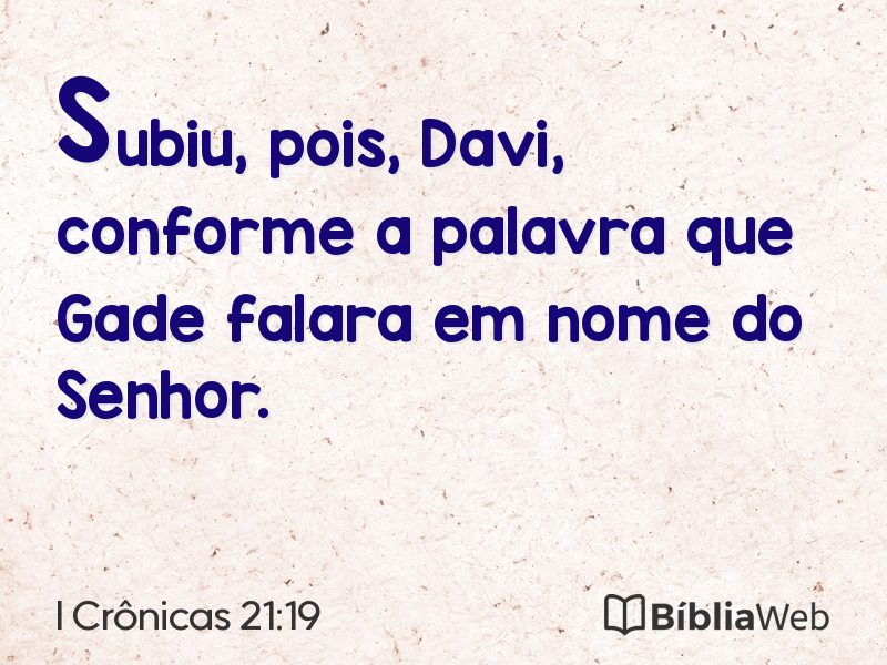 I Crônicas 21:19 em imagem para compartilhar