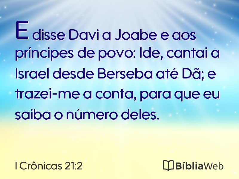 I Crônicas 21:2 em imagem para compartilhar