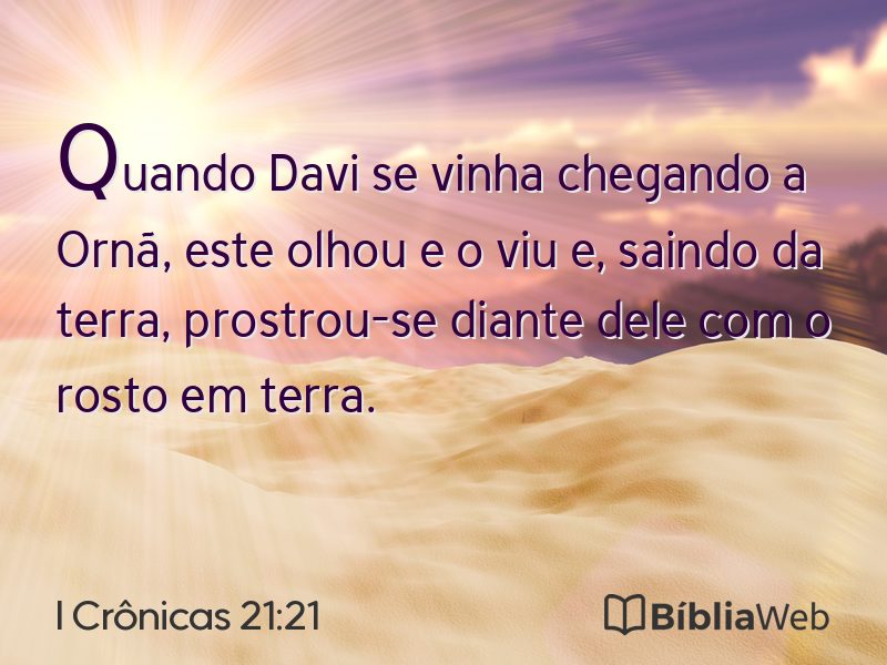 I Crônicas 21:21 em imagem para compartilhar