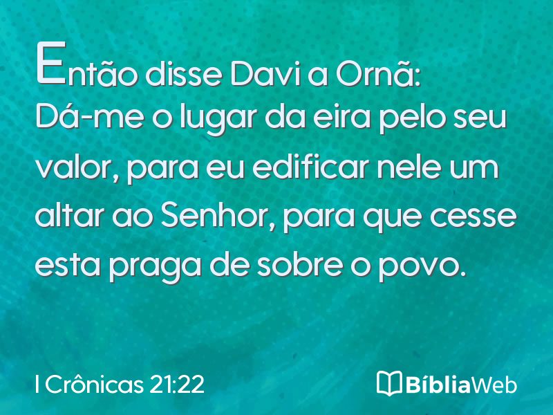 I Crônicas 21:22 em imagem para compartilhar