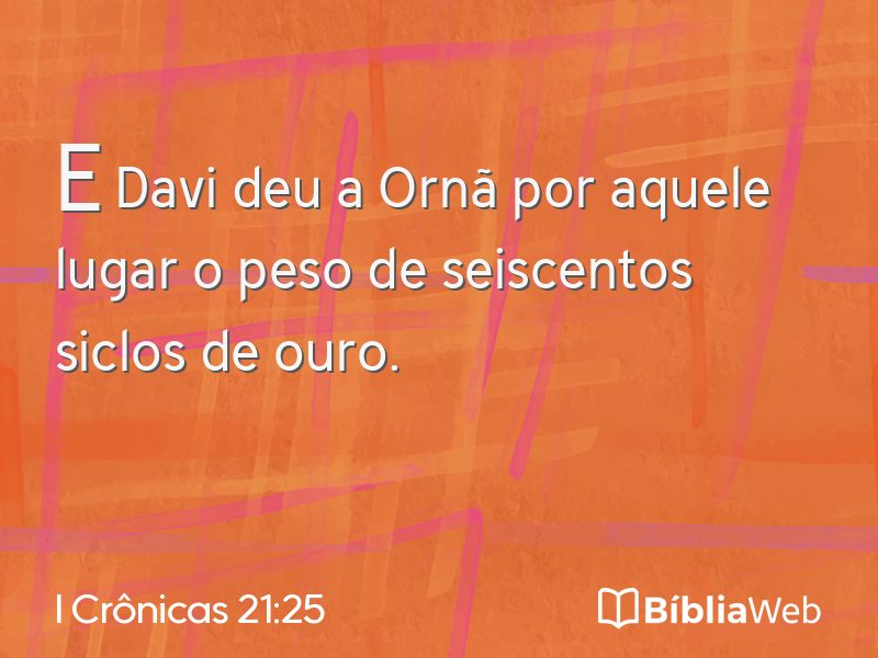 I Crônicas 21:25 em imagem para compartilhar
