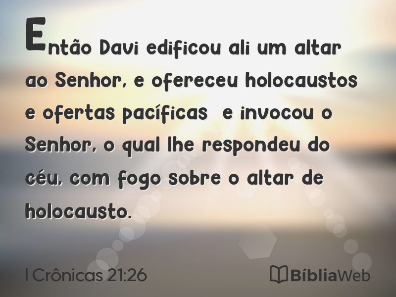 I Crônicas 21:26 em imagem para compartilhar